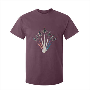 US Airplane Fighter Jet American Flag 4th Of July T Shirt For Kid TS11 Maroon Print Your Wear
