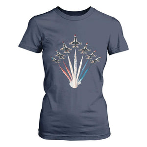 US Airplane Fighter Jet American Flag 4th Of July T Shirt For Women TS11 Navy Print Your Wear