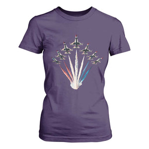 US Airplane Fighter Jet American Flag 4th Of July T Shirt For Women TS11 Purple Print Your Wear