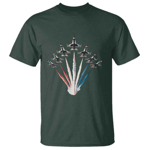 US Airplane Fighter Jet American Flag 4th Of July T Shirt TS11 Dark Forest Green Print Your Wear