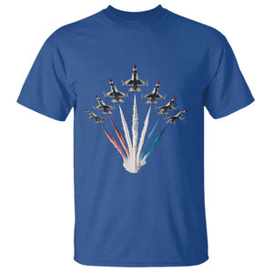 US Airplane Fighter Jet American Flag 4th Of July T Shirt TS11 Royal Blue Print Your Wear