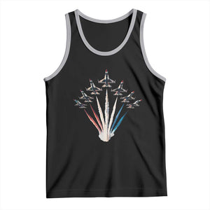 US Airplane Fighter Jet American Flag 4th Of July Tank Top TS11 Black Athletic Heather Print Your Wear