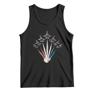 US Airplane Fighter Jet American Flag 4th Of July Tank Top TS11 Black Print Your Wear