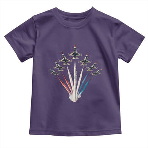 US Airplane Fighter Jet American Flag 4th Of July Toddler T Shirt TS11 Purple Print Your Wear
