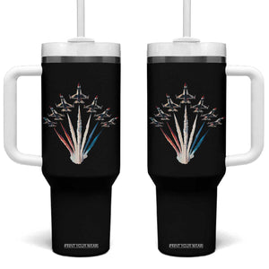 US Airplane Fighter Jet American Flag 4th Of July Tumbler With Handle TS11 One Size: 40 oz Black Print Your Wear