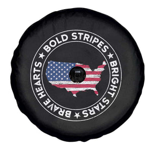 US Pride 4th of July Spare Tire Cover Bold Stripes Bright Stars Brave Hearts American Patriotic TS02 Print Your Wear