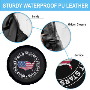 US Pride 4th of July Spare Tire Cover Bold Stripes Bright Stars Brave Hearts American Patriotic TS02 Print Your Wear