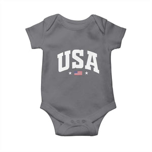USA Baby Onesie American Flag Patriotic 4th of July TS10 Charcoal Print Your Wear