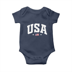 USA Baby Onesie American Flag Patriotic 4th of July TS10 Navy Print Your Wear