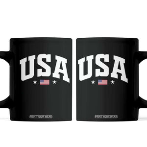 USA Coffee Mug American Flag Patriotic 4th of July TS10 Black Print Your Wear