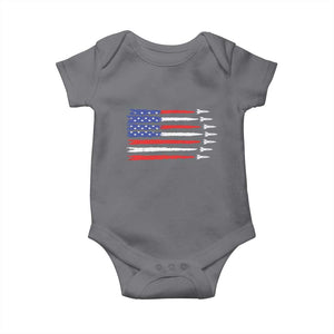 USA Flag Rocket Baby Onesie Patriotic Space Red White Blue 4th of July TS10 Charcoal Print Your Wear