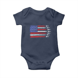 USA Flag Rocket Baby Onesie Patriotic Space Red White Blue 4th of July TS10 Navy Print Your Wear