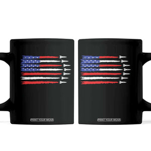 USA Flag Rocket Coffee Mug Patriotic Space Red White Blue 4th of July TS10 Black Print Your Wear