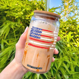 USA Flag Rocket Glass Can Patriotic Space Red White Blue 4th of July TS10 Print Your Wear