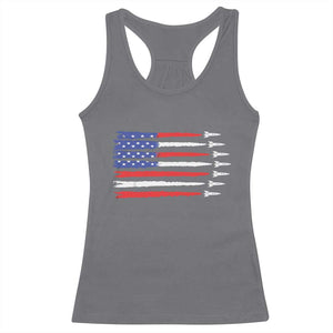 USA Flag Rocket Racerback Tank Top Patriotic Space Red White Blue 4th of July TS10 Charcoal Print Your Wear