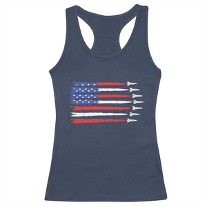 USA Flag Rocket Racerback Tank Top Patriotic Space Red White Blue 4th of July TS10 Navy Print Your Wear