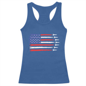 USA Flag Rocket Racerback Tank Top Patriotic Space Red White Blue 4th of July TS10 Royal Blue Print Your Wear