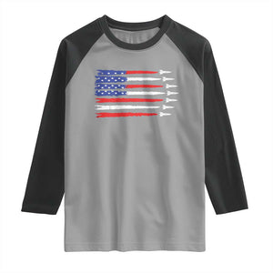 USA Flag Rocket Raglan Shirt Patriotic Space Red White Blue 4th of July TS10 Sport Gray Black Print Your Wear