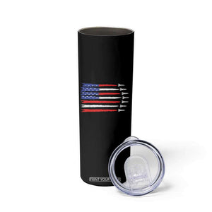 USA Flag Rocket Skinny Tumbler Patriotic Space Red White Blue 4th of July TS10 Print Your Wear