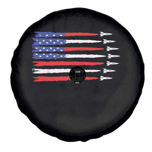 USA Flag Rocket Spare Tire Cover Patriotic Space Red White Blue 4th of July TS10 Print Your Wear