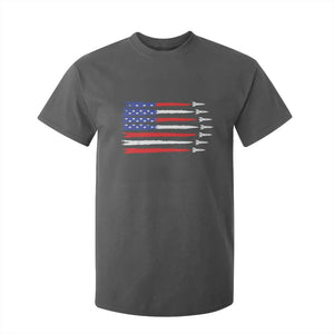 USA Flag Rocket T Shirt For Kid Patriotic Space Red White Blue 4th of July TS10 Dark Heather Print Your Wear
