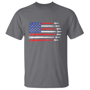 USA Flag Rocket T Shirt Patriotic Space Red White Blue 4th of July TS10 Charcoal Print Your Wear
