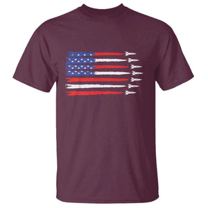 USA Flag Rocket T Shirt Patriotic Space Red White Blue 4th of July TS10 Maroon Print Your Wear