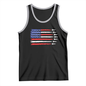 USA Flag Rocket Tank Top Patriotic Space Red White Blue 4th of July TS10 Black Athletic Heather Print Your Wear