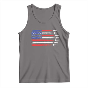 USA Flag Rocket Tank Top Patriotic Space Red White Blue 4th of July TS10 Deep Heather Print Your Wear
