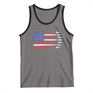 USA Flag Rocket Tank Top Patriotic Space Red White Blue 4th of July TS10 Deep Heather Black Print Your Wear