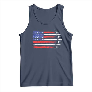 USA Flag Rocket Tank Top Patriotic Space Red White Blue 4th of July TS10 Navy Print Your Wear
