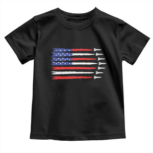 USA Flag Rocket Toddler T Shirt Patriotic Space Red White Blue 4th of July TS10 Black Print Your Wear