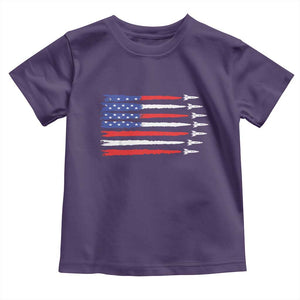 USA Flag Rocket Toddler T Shirt Patriotic Space Red White Blue 4th of July TS10 Purple Print Your Wear