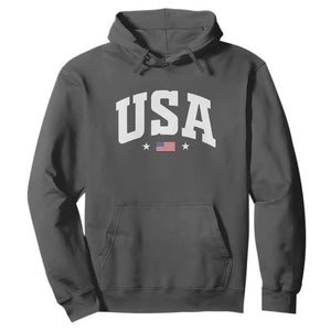 USA Hoodie American Flag Patriotic 4th of July TS10 Dark Heather Print Your Wear