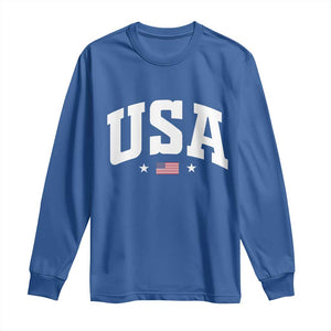 USA Long Sleeve Shirt American Flag Patriotic 4th of July TS10 Royal Blue Print Your Wear