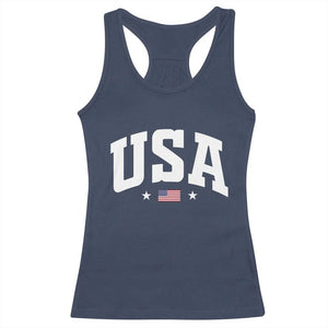 USA Racerback Tank Top American Flag Patriotic 4th of July TS10 Navy Print Your Wear
