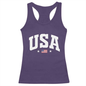 USA Racerback Tank Top American Flag Patriotic 4th of July TS10 Purple Print Your Wear