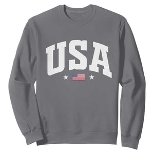 USA Sweatshirt American Flag Patriotic 4th of July TS10 Charcoal Print Your Wear