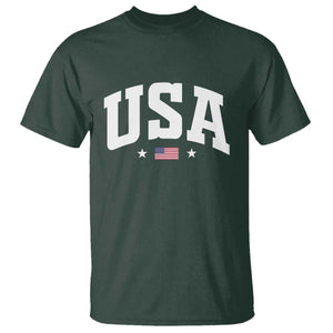 USA T Shirt American Flag Patriotic 4th of July TS10 Dark Forest Green Print Your Wear