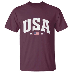 USA T Shirt American Flag Patriotic 4th of July TS10 Maroon Print Your Wear