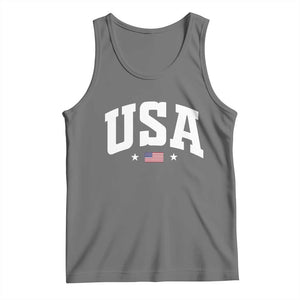 USA Tank Top American Flag Patriotic 4th of July TS10 Black Heather Print Your Wear