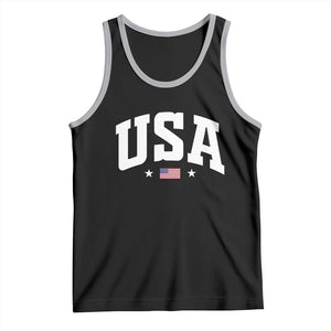 USA Tank Top American Flag Patriotic 4th of July TS10 Black Athletic Heather Print Your Wear