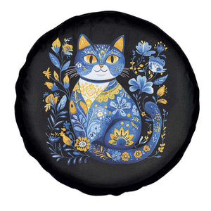 Ukraine Cat Floral Vintage Ukrainian Flag Spare Tire Cover TS10 Print Your Wear