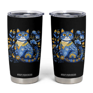 Ukraine Cat Floral Vintage Ukrainian Flag Tumbler Cup TS10 Black Print Your Wear