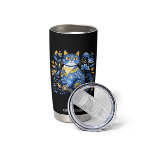 Ukraine Cat Floral Vintage Ukrainian Flag Tumbler Cup TS10 Print Your Wear