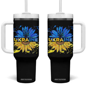 Ukraine Sunflower Ukrainian Flag Tumbler With Handle TS10 One Size: 40 oz Black Print Your Wear