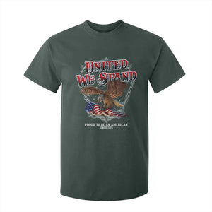 United We Stand Proud To Be An American Since 1776 T Shirt For Kid Patriotic USA Flag Eagle TS11 Dark Forest Green Print Your Wear