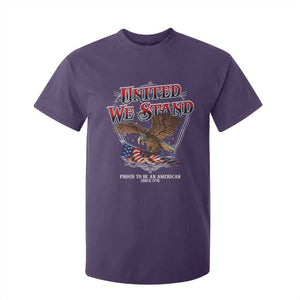 United We Stand Proud To Be An American Since 1776 T Shirt For Kid Patriotic USA Flag Eagle TS11 Purple Print Your Wear