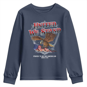 United We Stand Proud To Be An American Since 1776 Youth Sweatshirt Patriotic USA Flag Eagle TS11 Navy Print Your Wear