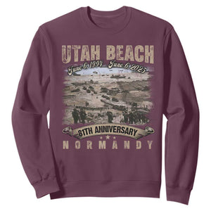 Utah Beach D Day 81 ST Anniversary Honor History Normandy WWII Sweatshirt TS11 Maroon Print Your Wear